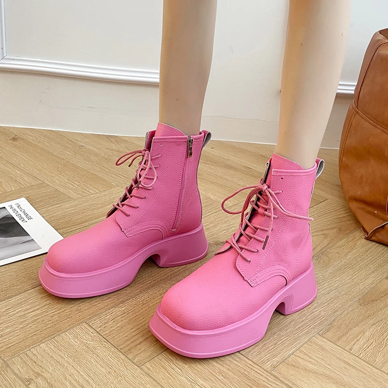 New Autumn Winter Punk Bottine Femme Women Ankle Boots Warm Fur Lace Up Women Short Boots Wedge Platform Heighten Chelsea Boots
New Autumn Winter Punk Bottine Femme Women Ankle Boots Warm Fur Lace Up Women Short Boots Wedge Platform Heighten Chelsea Boots