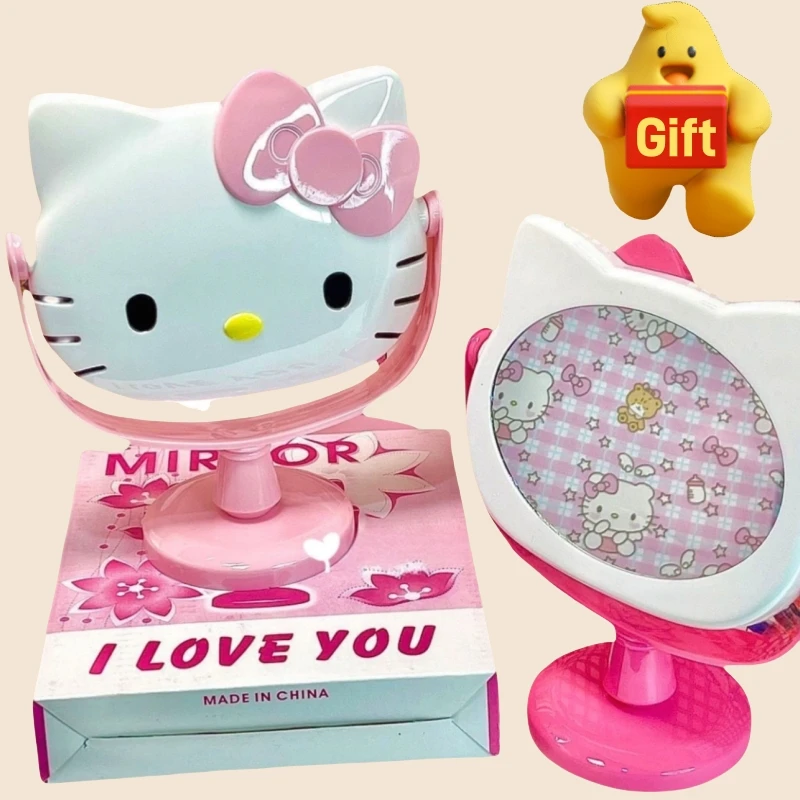 Зеркало для туалетного столика Kawaii Hello Kitty Sanrio мультяшная Аниме Фигурка милое