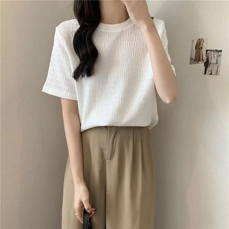 Summer Fashion Women's Casual O-Neck Shirts Pullover Loose All Match Cute Gentle Sporty Sloid
Summer Fashion Women's Casual O-Neck Shirts Pullover Loose All Match Cute Gentle Sporty Sloid