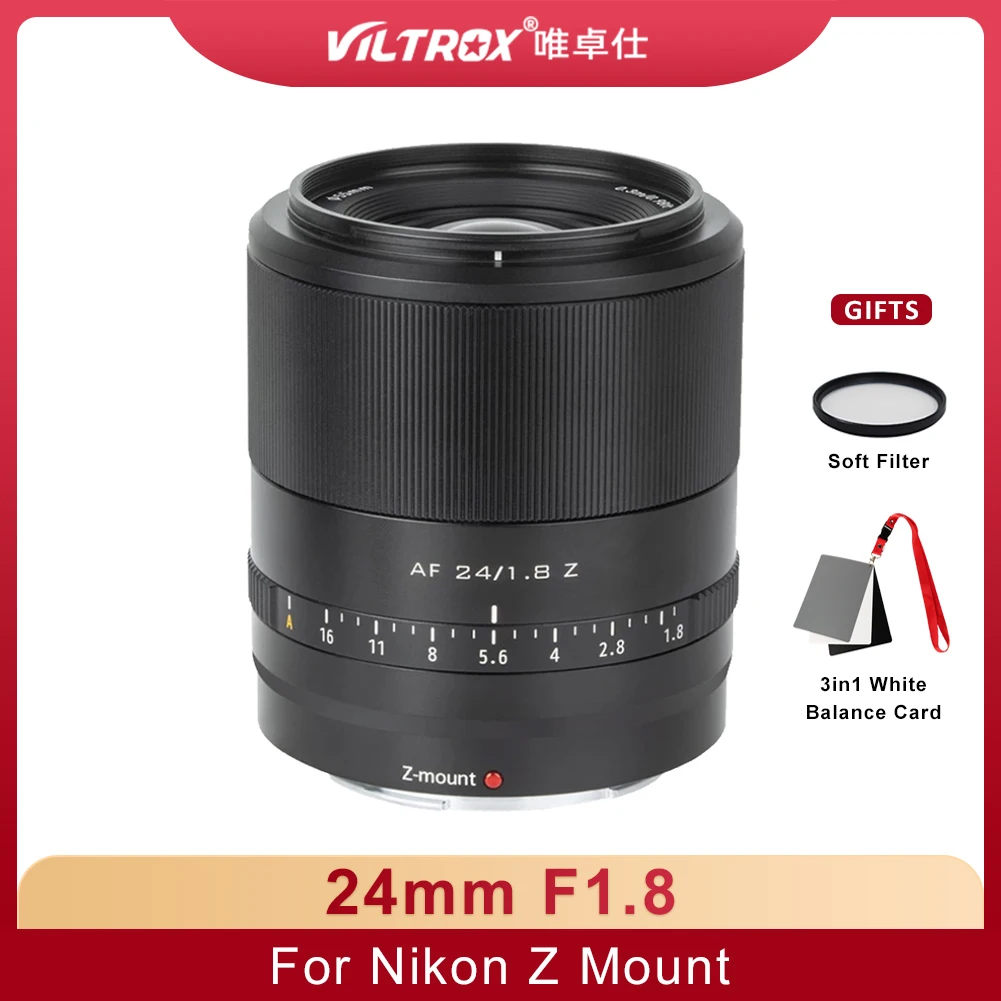 Viltrox 24mm F1.8 AF Full Frame STM Auto Focus Large Aperture Fixed Lens for Nikon Z Mount Camera Z6 Z7 Z6ii MarkII Z7II Zfc
Viltrox 24mm F1.8 AF Full Frame STM Auto Focus Large Aperture Fixed Lens for Nikon Z Mount Camera Z6 Z7 Z6ii MarkII Z7II Zfc
