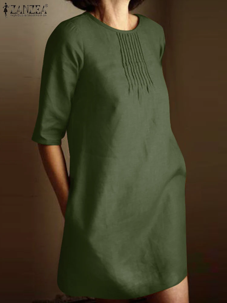 2023 ZNAZEA Female Half Sleeve Solid Color Dress Women Summer Sundress Elegant O-Neck Buttons Casual Fashion Vestidos Oversized
2023 ZNAZEA Female Half Sleeve Solid Color Dress Women Summer Sundress Elegant O-Neck Buttons Casual Fashion Vestidos Oversized