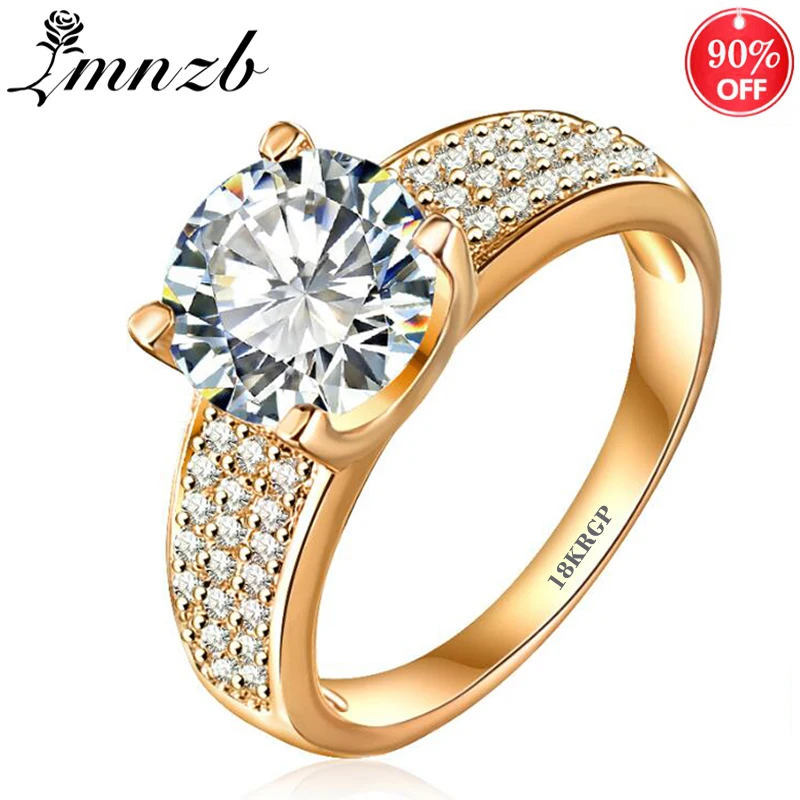 LMNZB with 18KRGP Logo Yellow Gold Color Rings with 2 Carat Round Zirconia Diamond Engagement Wedding Band for Women LR0010
LMNZB with 18KRGP Logo Yellow Gold Color Rings with 2 Carat Round Zirconia Diamond Engagement Wedding Band for Women LR0010