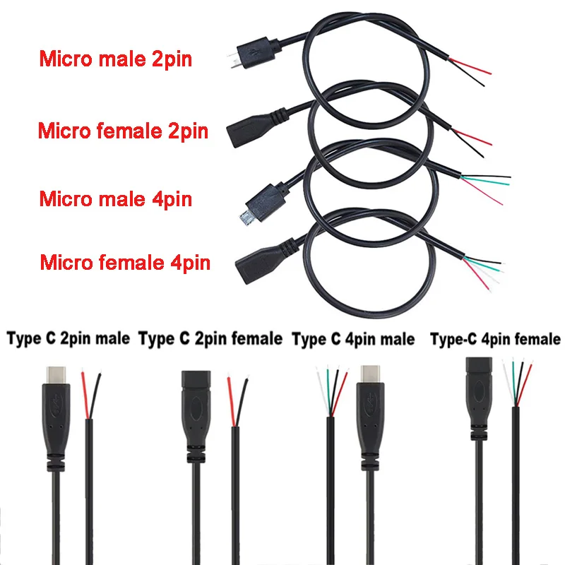 Power Supply Extension Cable Type-C Wire Micro USB 2.0 Female Male Jack 4 Pin 2 Pin 4 Wires DIY Data Line Charging Cord
Power Supply Extension Cable Type-C Wire Micro USB 2.0 Female Male Jack 4 Pin 2 Pin 4 Wires DIY Data Line Charging Cord