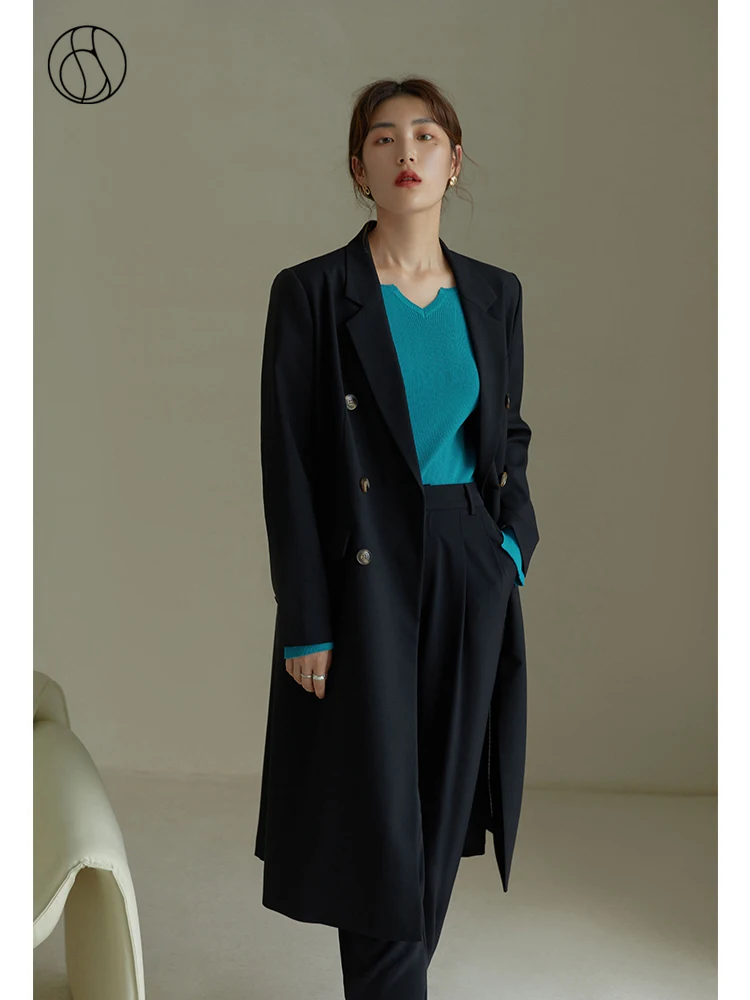 DUSHU Office Lady Early Autumn 2021 Double-breasted Black Long Suit Temperament Trench Coat Suit Collar Casual Suit Jacket Lady
DUSHU Office Lady Early Autumn 2021 Double-breasted Black Long Suit Temperament Trench Coat Suit Collar Casual Suit Jacket Lady