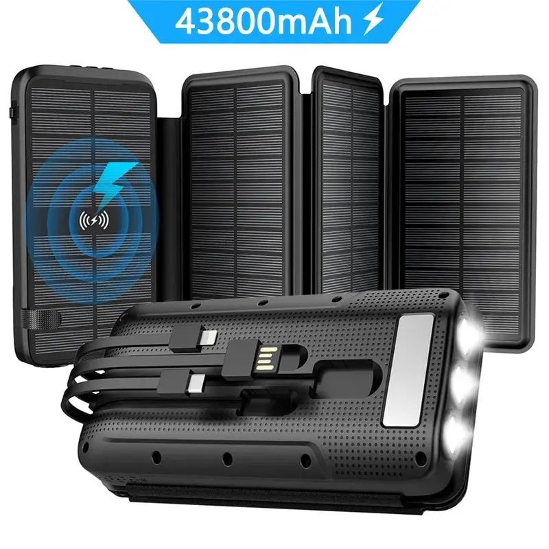 43800mAh Solar Power Bank Fast Qi Wireless Charger for iPhone 12 Poverbank PD 20W Fast Charging Powerbank
43800mAh Solar Power Bank Fast Qi Wireless Charger for iPhone 12 Poverbank PD 20W Fast Charging Powerbank