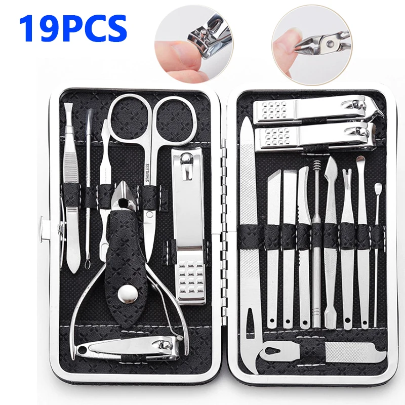 19 Pcs Professional Nail Clippers Manicure Set High Quality Stainless Steel Nail Cutter Scissor Cuticle Nipper Nail Tools Set
19 Pcs Professional Nail Clippers Manicure Set High Quality Stainless Steel Nail Cutter Scissor Cuticle Nipper Nail Tools Set