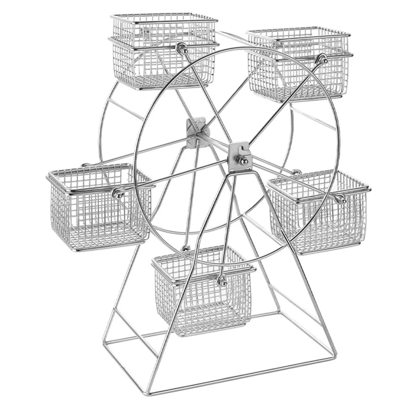 1Pcs Food Rack+5 Cup Stainless Steel Ferris Wheel Food Rack Snack Rack Vintage Frame Party Rotatable Pastry Cupcake
1Pcs Food Rack+5 Cup Stainless Steel Ferris Wheel Food Rack Snack Rack Vintage Frame Party Rotatable Pastry Cupcake