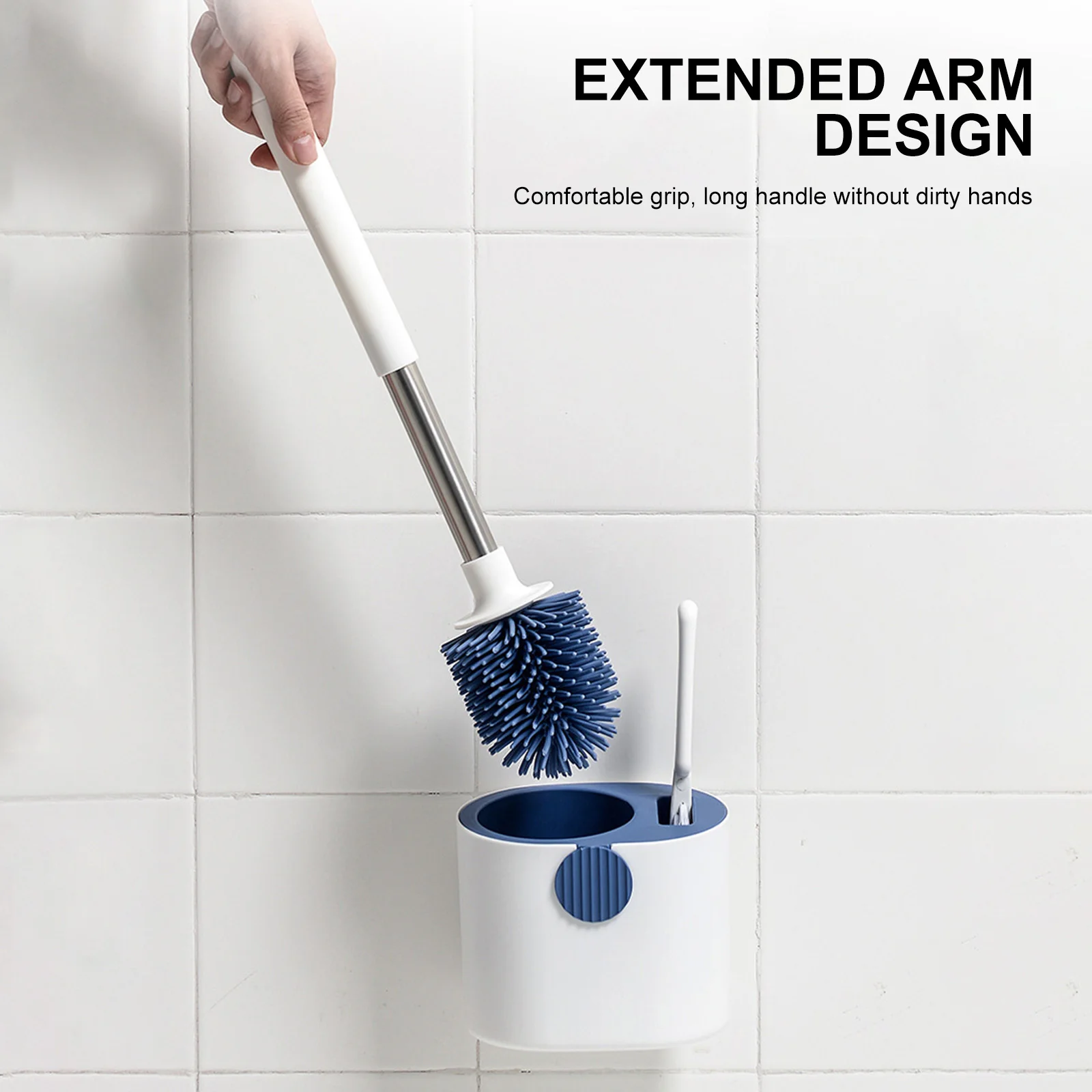 Toilet Brush with Holder Bathroom Toilet Brush Set Non-Slip Handle Detachable Base Wall Mount Extended Arm Deep Cleaning Brush
Toilet Brush with Holder Bathroom Toilet Brush Set Non-Slip Handle Detachable Base Wall Mount Extended Arm Deep Cleaning Brush