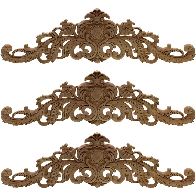 3X Carving Natural Wood Appliques For Furniture Cabinet Unpainted Wooden Mouldings Decal Vintage Home Decor 40X11x2cm
3X Carving Natural Wood Appliques For Furniture Cabinet Unpainted Wooden Mouldings Decal Vintage Home Decor 40X11x2cm