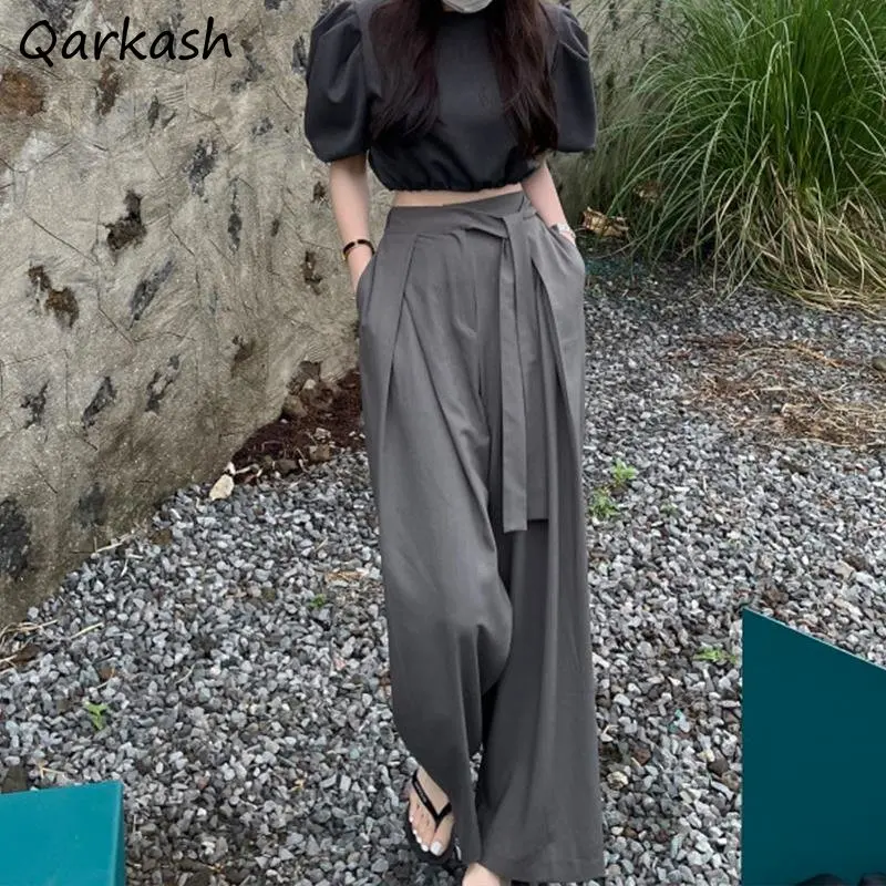 Mopping Pants Women Casual Wide Leg Baggy Solid Vintage High Waist Trousers Aesthetic Ropa Mujer All-match Bandage Fashion New
Mopping Pants Women Casual Wide Leg Baggy Solid Vintage High Waist Trousers Aesthetic Ropa Mujer All-match Bandage Fashion New