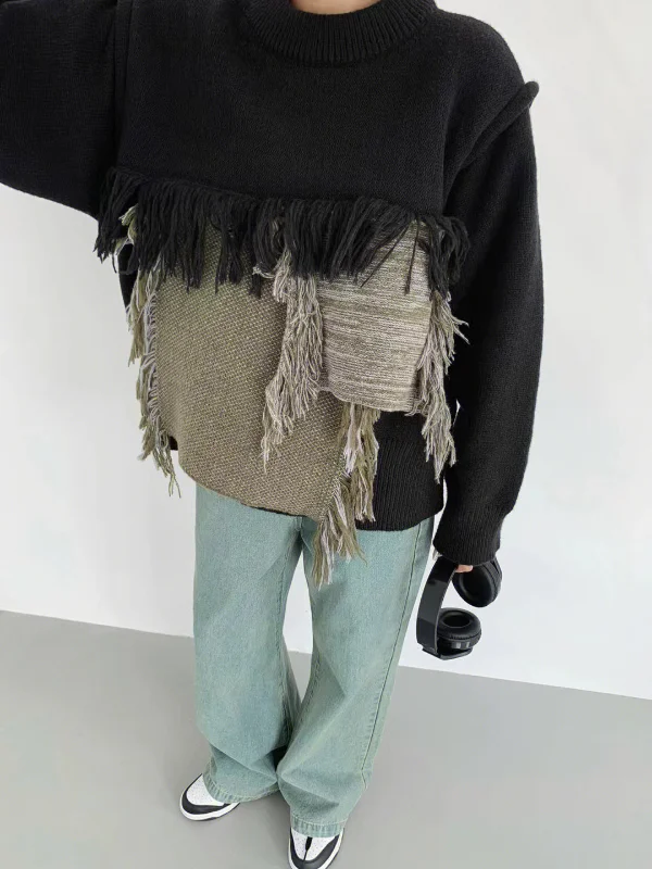 2023 Spring Sweater Wome Chic Contrast Stitching Tassel Pullover Top Woman Streetwear Fashion Sweater Tops Mujer
2023 Spring Sweater Wome Chic Contrast Stitching Tassel Pullover Top Woman Streetwear Fashion Sweater Tops Mujer