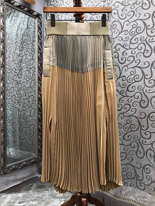 2023 new women fashion sexy casual stitching contrasting color pleated pleated high-end long skirt skirt 0423
2023 new women fashion sexy casual stitching contrasting color pleated pleated high-end long skirt skirt 0423