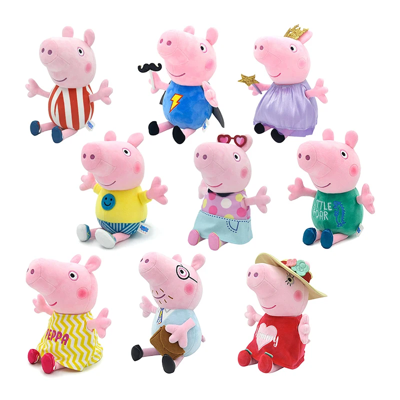 

30cm Peppa Pig George Dad Mom Children's Cartoon Stuffed Doll Gift Toy Pig Home Children's Room Decoration Holiday Birthday Gift