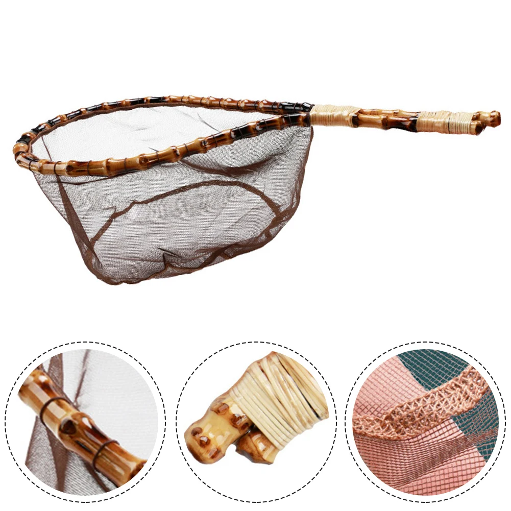 1pc Fly Fishing Net Hand-tied 55x15x21cm Quick-drying Non-stick Landing Catch Release Net Bamboo Frame Stream Fishing Net Parts
1pc Fly Fishing Net Hand-tied 55x15x21cm Quick-drying Non-stick Landing Catch Release Net Bamboo Frame Stream Fishing Net Parts