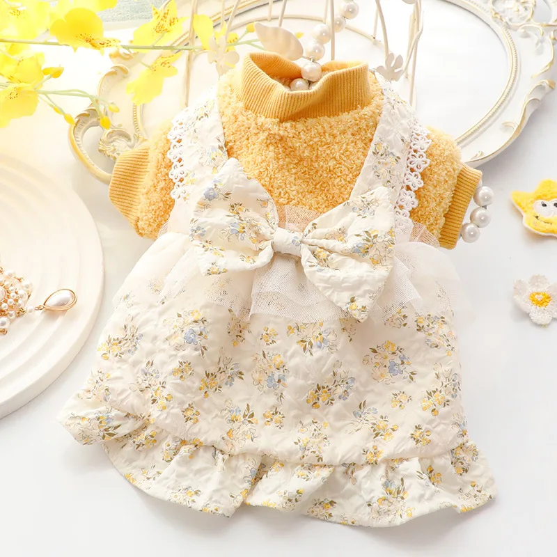 Lolita Dog Clothes Dress Yellow Princess Style Dogs Clothing Small Pet Print Floral Warm Kawaii Costume Soft Ropa Para Perro
Lolita Dog Clothes Dress Yellow Princess Style Dogs Clothing Small Pet Print Floral Warm Kawaii Costume Soft Ropa Para Perro