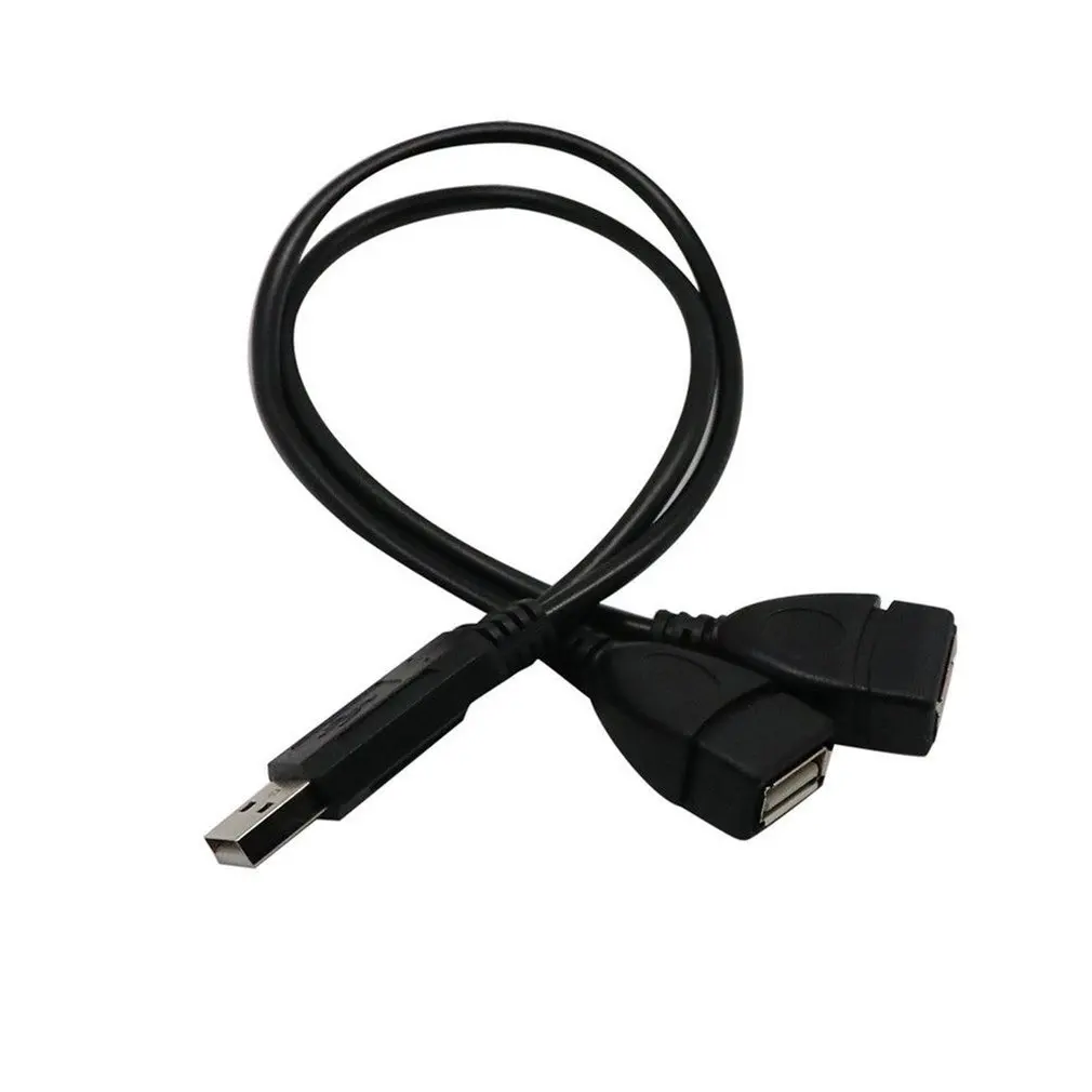 

30 см портативный USB 2,0 A папа к 2 двойному гнезду Y-разветвитель концентратор шнур питания адаптер кабель для зарядки передачи данных