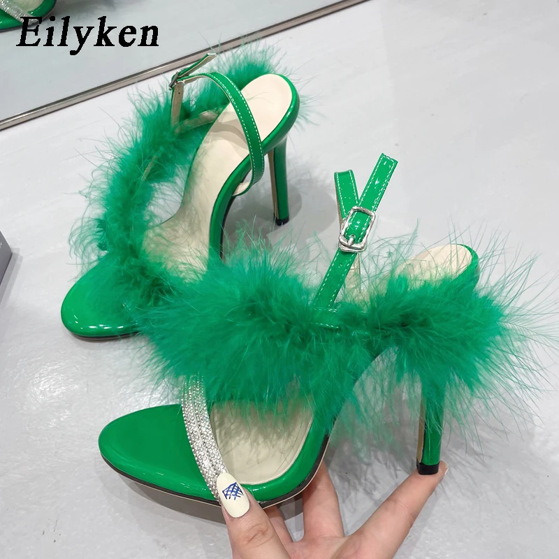 Eilyken New Summer Women Sandals CRYSTAL Open Toe Sexy Designer Faux Fur Buckle Strap Shoes Stiletto High Heels
Eilyken New Summer Women Sandals CRYSTAL Open Toe Sexy Designer Faux Fur Buckle Strap Shoes Stiletto High Heels