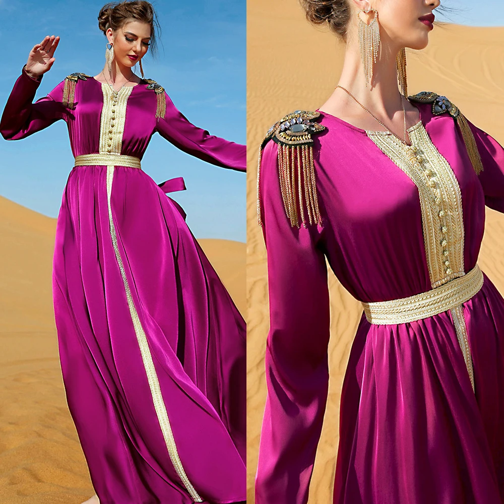 Abaya Moroccan Dubai Caftan Muslim Women Long Dress Ramadan Dubai Arabic Luxury Satin Rhinestone Wedding Party Gown Islamic New
Abaya Moroccan Dubai Caftan Muslim Women Long Dress Ramadan Dubai Arabic Luxury Satin Rhinestone Wedding Party Gown Islamic New