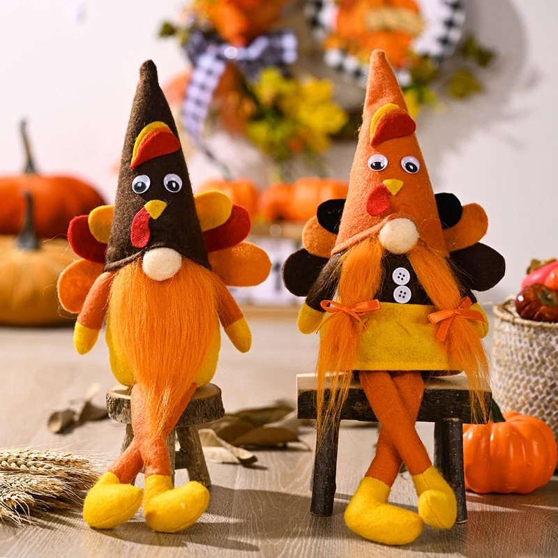 Harvest Festival Turkey Hat Long Leg Gnomes Ornament Plush Toy Decor for Fall Thanksgiving Day Kitchen Farmhouse Gift
Harvest Festival Turkey Hat Long Leg Gnomes Ornament Plush Toy Decor for Fall Thanksgiving Day Kitchen Farmhouse Gift