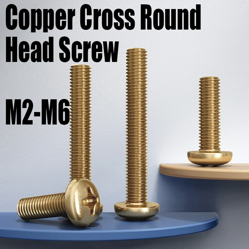 10PCS M2 M2.5 M3 M4 M5 M6 Copper Cross Round Head Screw Brass Phillips Round Pan Head Screw Bolt Fastener
10PCS M2 M2.5 M3 M4 M5 M6 Copper Cross Round Head Screw Brass Phillips Round Pan Head Screw Bolt Fastener