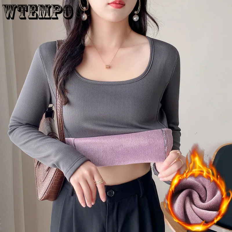 Женский бархатный топ с длинным рукавом, однотонный облегающий топ с квадратным вырезом, однотонный теплый топ с подкладкой на осень и зиму
Женский бархатный топ с длинным рукавом, однотонный облегающий топ с квадратным вырезом, однотонный теплый топ с подкладкой на осень и зиму