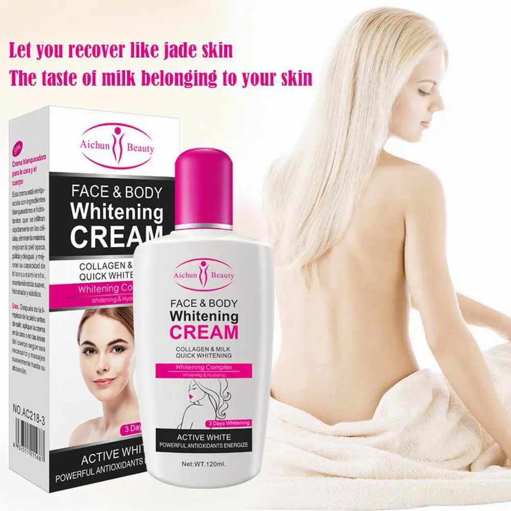 120ml Body Whitening Cream Collagen Milk Bleaching Face Body Cream Skin Whitening Moisturizing Cream Skin Lightening Cream
120ml Body Whitening Cream Collagen Milk Bleaching Face Body Cream Skin Whitening Moisturizing Cream Skin Lightening Cream