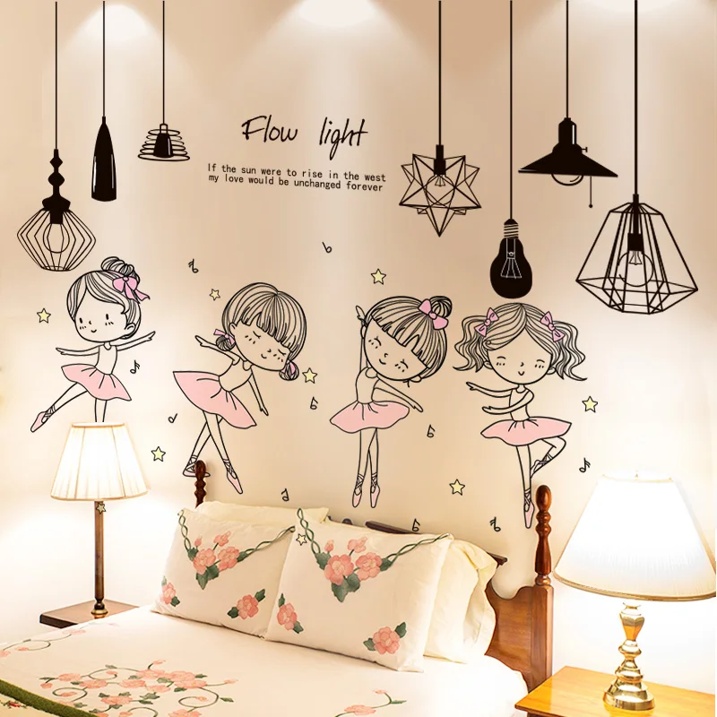 Black Chandelier Lights Wall Stickers DIY Ballet Girl Dancers Mural Decals for Living Room Kids Bedroom Nursery Home Decoration
Black Chandelier Lights Wall Stickers DIY Ballet Girl Dancers Mural Decals for Living Room Kids Bedroom Nursery Home Decoration