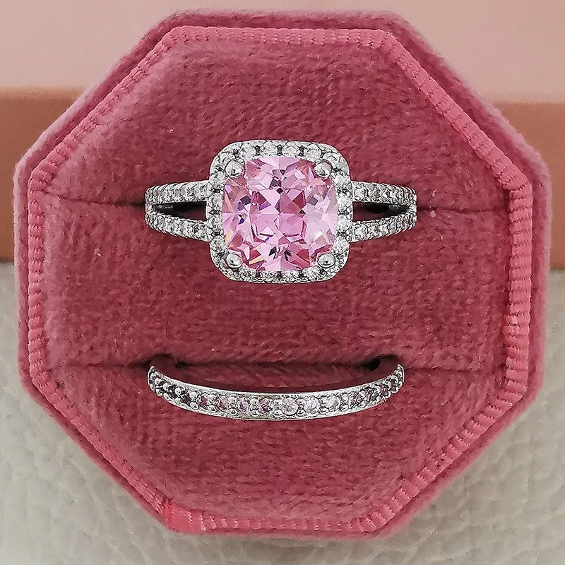 Punki New Fashion Pink Square Cubic Zirconia Finger Rings Set for Women Girl Cute Bridal Wedding Party Jewelry Gift PKR12
Punki New Fashion Pink Square Cubic Zirconia Finger Rings Set for Women Girl Cute Bridal Wedding Party Jewelry Gift PKR12