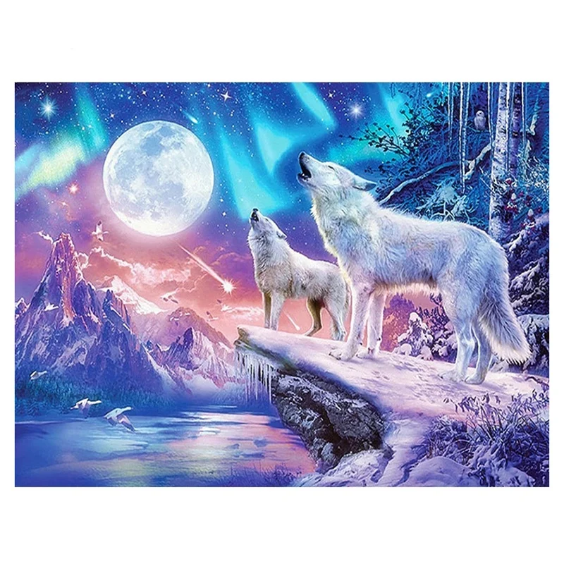 Лунный свет волки квадратные бриллианты алмазная живопись полный Алмаз Diy Вышивка крестиком CNIM Hot 
Лунный свет волки квадратные бриллианты алмазная живопись полный Алмаз Diy Вышивка крестиком CNIM Hot