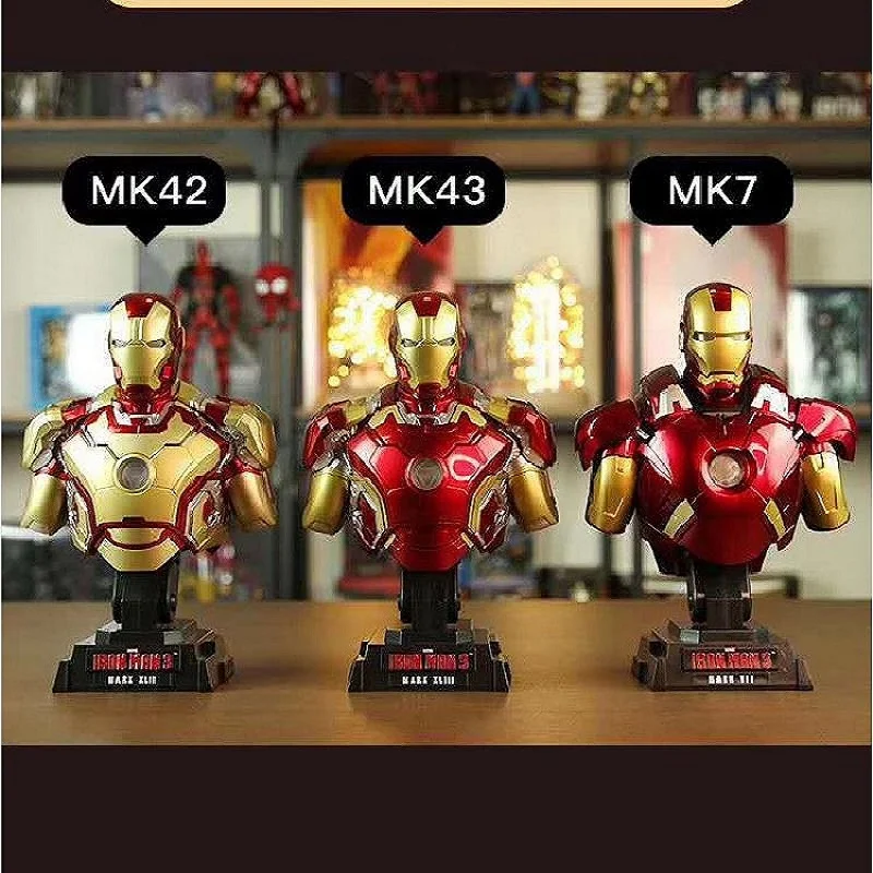 Disney Avengers Iron Man Mk43 Mk42 Mk7 Bust Can Be Illuminated Figure Pvc Collectible Model Christmas Gift Decoration Ornaments
Disney Avengers Iron Man Mk43 Mk42 Mk7 Bust Can Be Illuminated Figure Pvc Collectible Model Christmas Gift Decoration Ornaments
