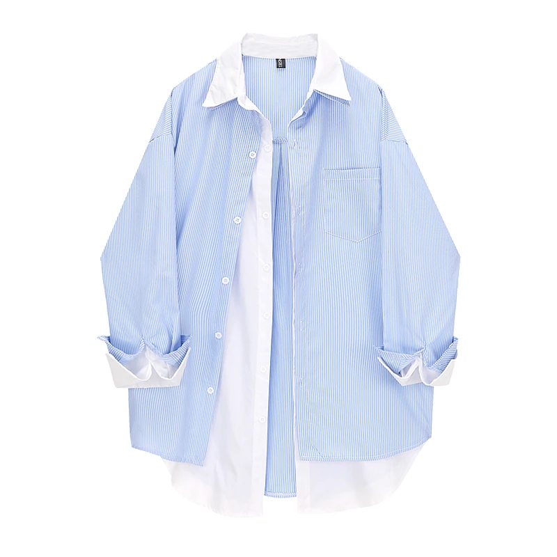SuperAen Fake Two Pieces Shirts Women's Autumn 2022 Striped Stitching Casual Long Sleeved Shirt Tops
SuperAen Fake Two Pieces Shirts Women's Autumn 2022 Striped Stitching Casual Long Sleeved Shirt Tops