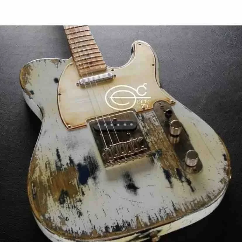 Rhxflame Heavy Relic Cream White Over Black Electric Guitar Maple Neck Fretboard Tremolo Bridge Whammy Bar Vintage Tuners
Rhxflame Heavy Relic Cream White Over Black Electric Guitar Maple Neck Fretboard Tremolo Bridge Whammy Bar Vintage Tuners