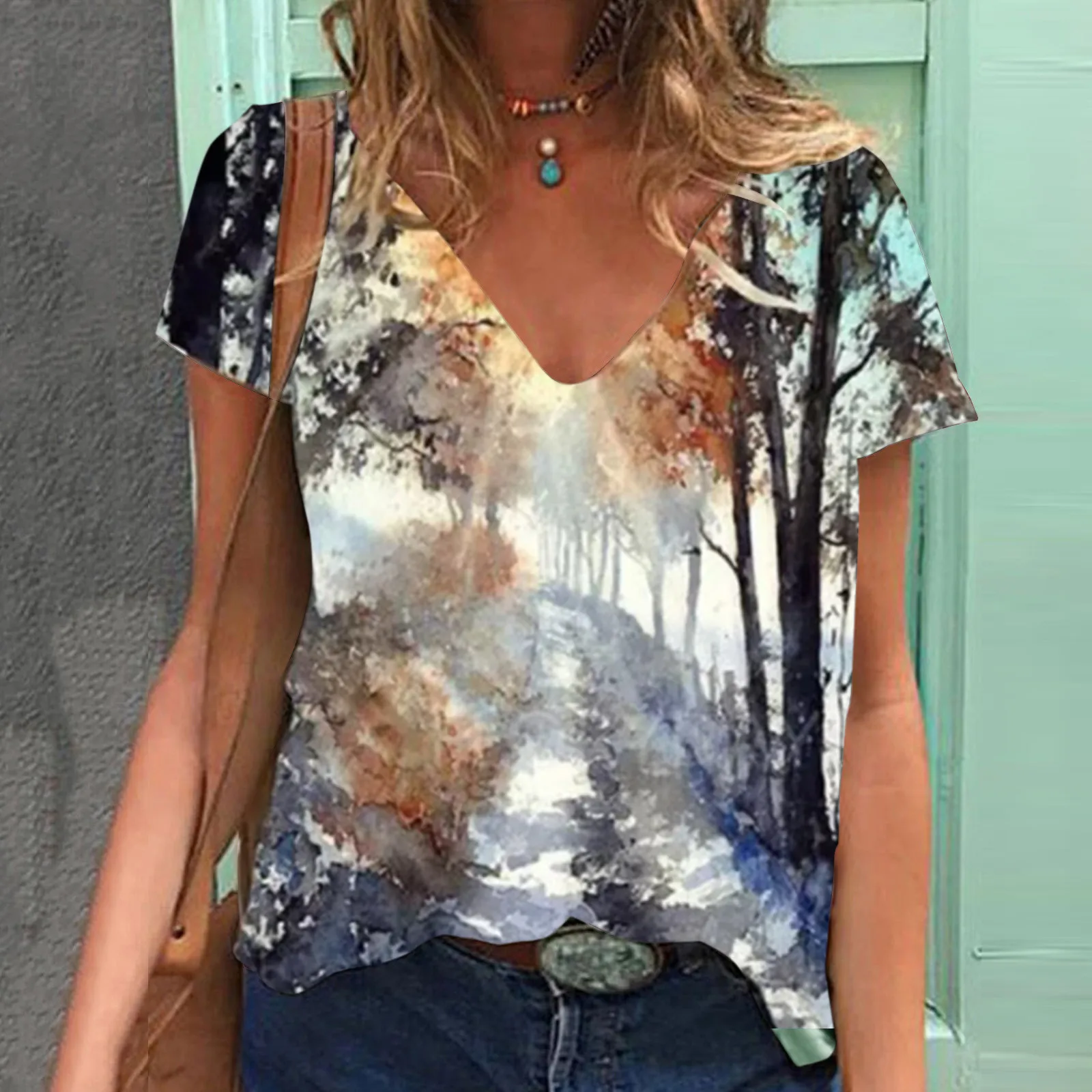 Женский топ с V-образным вырезом и цветочным принтом, летняя модная свободная футболка с коротким рукавом, топы для женщин, летняя футболка с...
Женский топ с V-образным вырезом и цветочным принтом, летняя модная свободная футболка с коротким рукавом, топы для женщин, летняя футболка с...