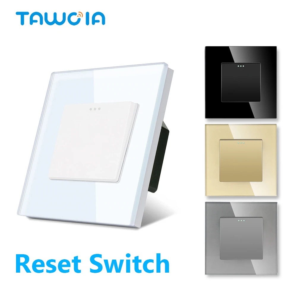 

TAWOIA Reset Switch Normal Doorbell Push Button Switch EU Standard Crystal Glass Frame Door Bell Switch 86*86mm No pattern