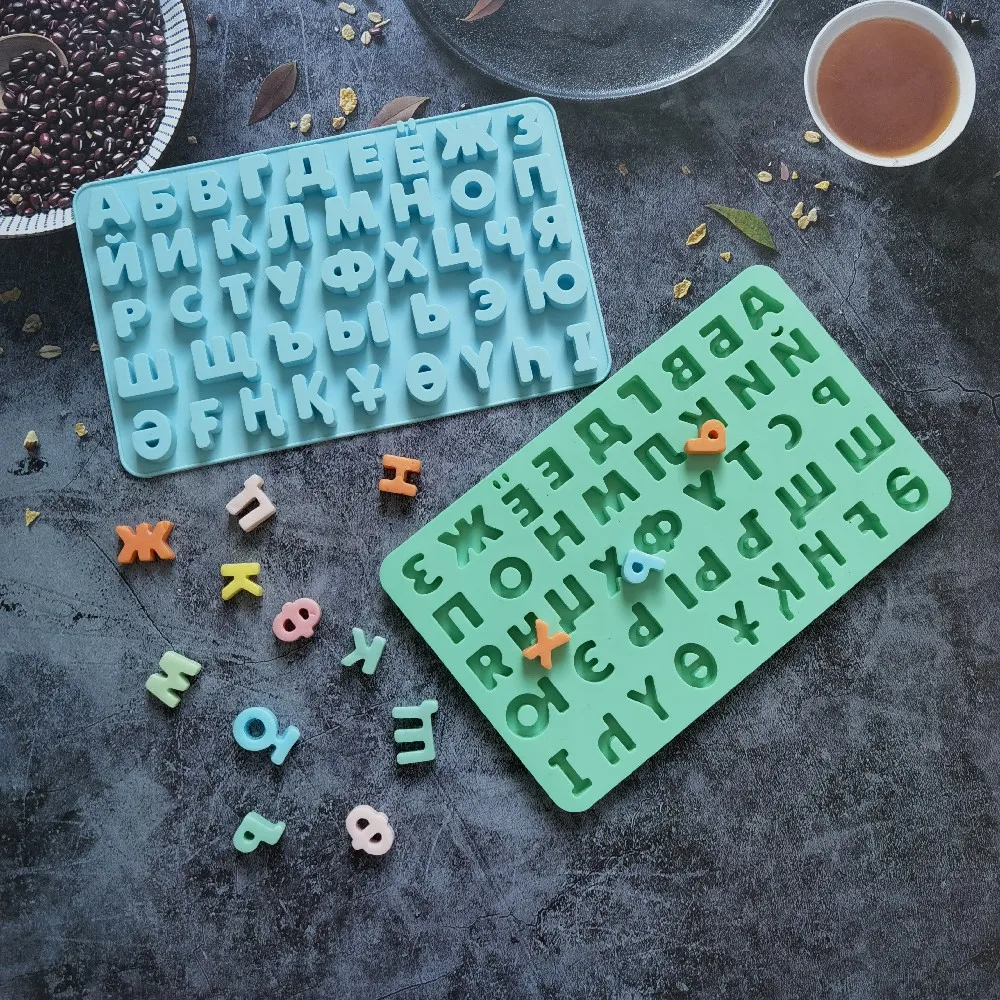 

3D Russian Alphabet Silicone Mold Letters Chocolate Mold Cake Decorating Tools Tray Fondant Molds Jelly Cookies Baking Mould