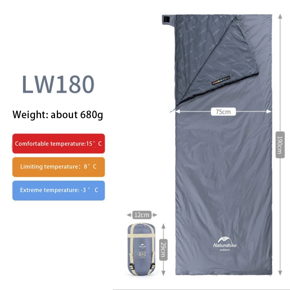 1pc Naturehike LW180 Envelope Sleeping Bag Camping Hiking Ultralight Waterproof Sleeping Bag For Fishing BBQ Tent Outdoor Tools
1pc Naturehike LW180 Envelope Sleeping Bag Camping Hiking Ultralight Waterproof Sleeping Bag For Fishing BBQ Tent Outdoor Tools