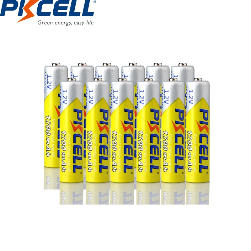 PKCELL 12PC AAA Battery 1.2V NI-MH AAA Rechargeable batteries capacity (600mah 1000mah 1200mah) battery circle times 1000 times
PKCELL 12PC AAA Battery 1.2V NI-MH AAA Rechargeable batteries capacity (600mah 1000mah 1200mah) battery circle times 1000 times