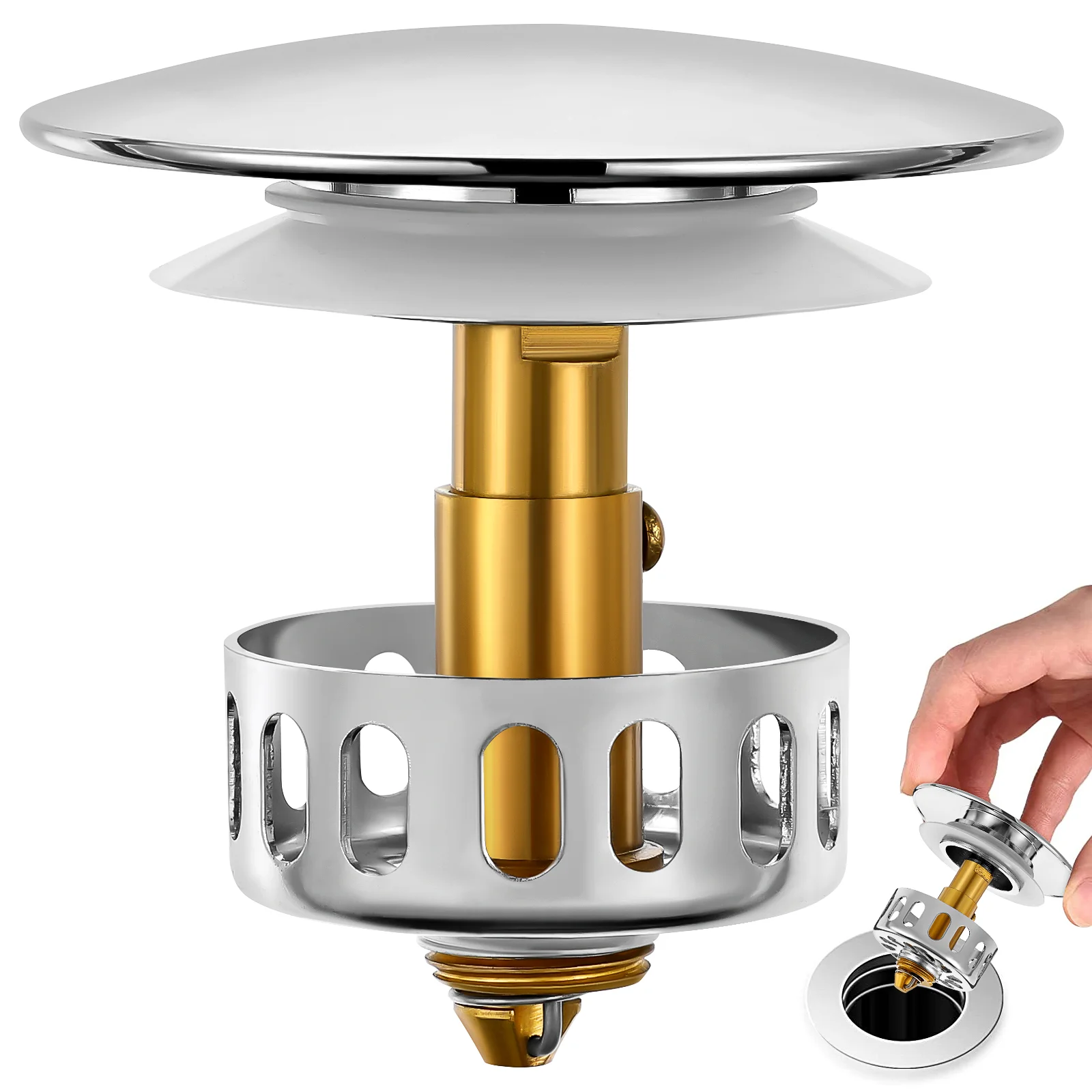 Wash Basin Plug Drain Bathroom Sink Stopper Parts Metal Flix Filter Kitchen Strainer
Wash Basin Plug Drain Bathroom Sink Stopper Parts Metal Flix Filter Kitchen Strainer
