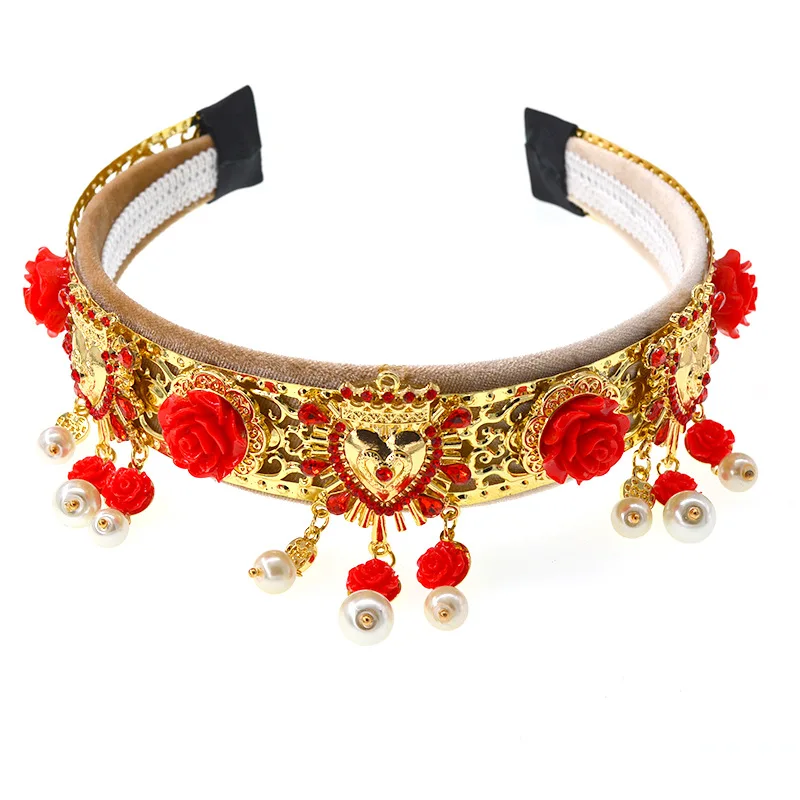 Handmade Vintage Rhinestone Retro Exaggerated Baroque Bride Crown Queen Flower headdress Hoop Court Korean Wind
Handmade Vintage Rhinestone Retro Exaggerated Baroque Bride Crown Queen Flower headdress Hoop Court Korean Wind