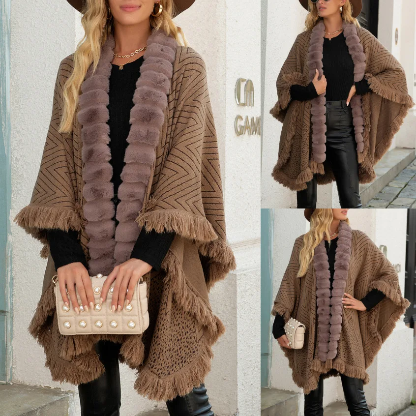 Winter Elegant V Lapel Faux Rex Rabbit Fur Coat Cape Winter Women Big Long Shawl Full Trim Fur Knit Cloak Overcoat Parka
Winter Elegant V Lapel Faux Rex Rabbit Fur Coat Cape Winter Women Big Long Shawl Full Trim Fur Knit Cloak Overcoat Parka