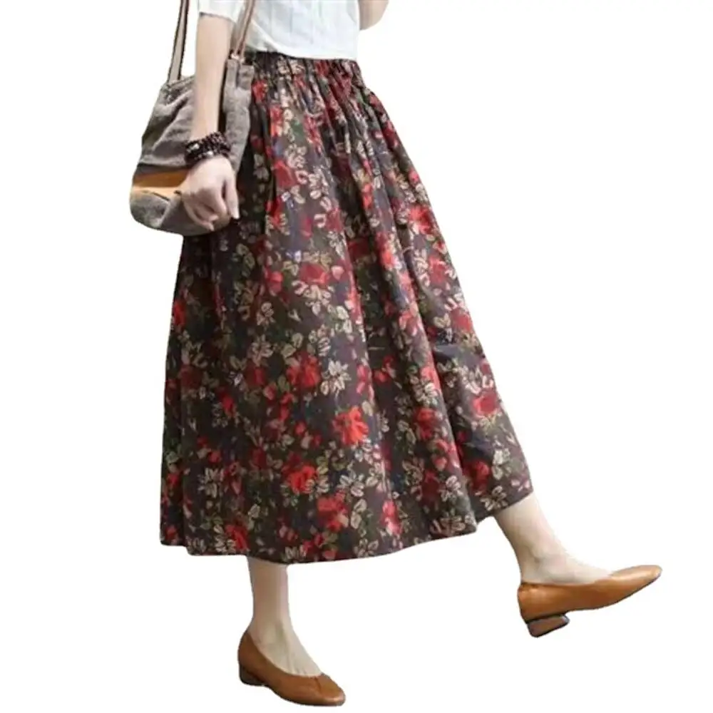 Skirts Women Elastic Waist New 2022 Cotton Linen Floral Printed A-line Harajuku Autumn Spring Long Skirts Retro All-match Skirts
Skirts Women Elastic Waist New 2022 Cotton Linen Floral Printed A-line Harajuku Autumn Spring Long Skirts Retro All-match Skirts