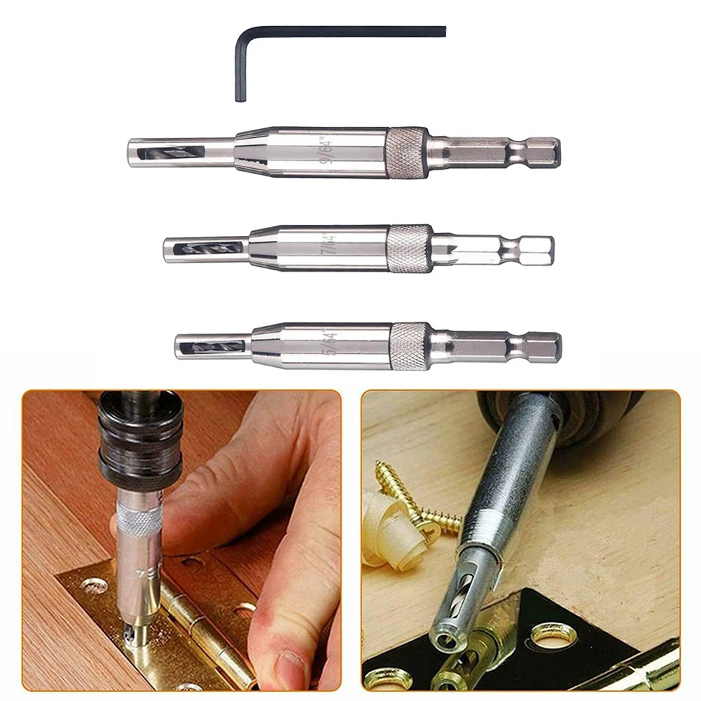 3 Pcs Self Centering Hinge Drill Bits Set Door Cabinet Pilot Holes High-speed Steel Hex Groove Power Tools Accessory
3 Pcs Self Centering Hinge Drill Bits Set Door Cabinet Pilot Holes High-speed Steel Hex Groove Power Tools Accessory