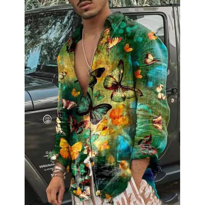 New Vintage Shirt Men Long Sleeves Printed Hawaiian Beach Casual Single-Breasted Stand Collar Shirt Spring And Summer Clothes
New Vintage Shirt Men Long Sleeves Printed Hawaiian Beach Casual Single-Breasted Stand Collar Shirt Spring And Summer Clothes