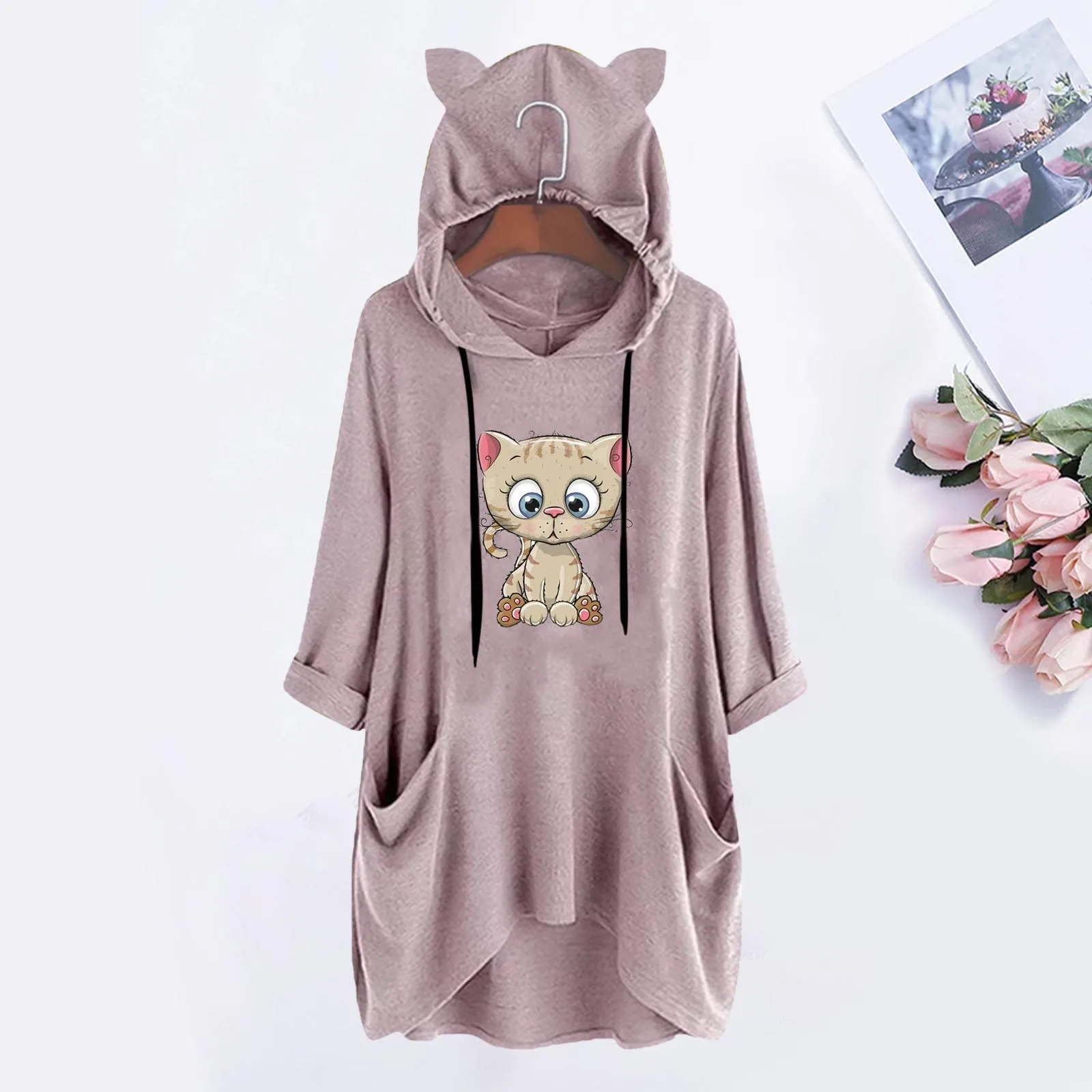2022 Women Trend Fashion Kitty Cat Ears Hooded Cute Pig Pig Printed Dress Dresses for Bride Vestidos Mujer Robes
2022 Women Trend Fashion Kitty Cat Ears Hooded Cute Pig Pig Printed Dress Dresses for Bride Vestidos Mujer Robes