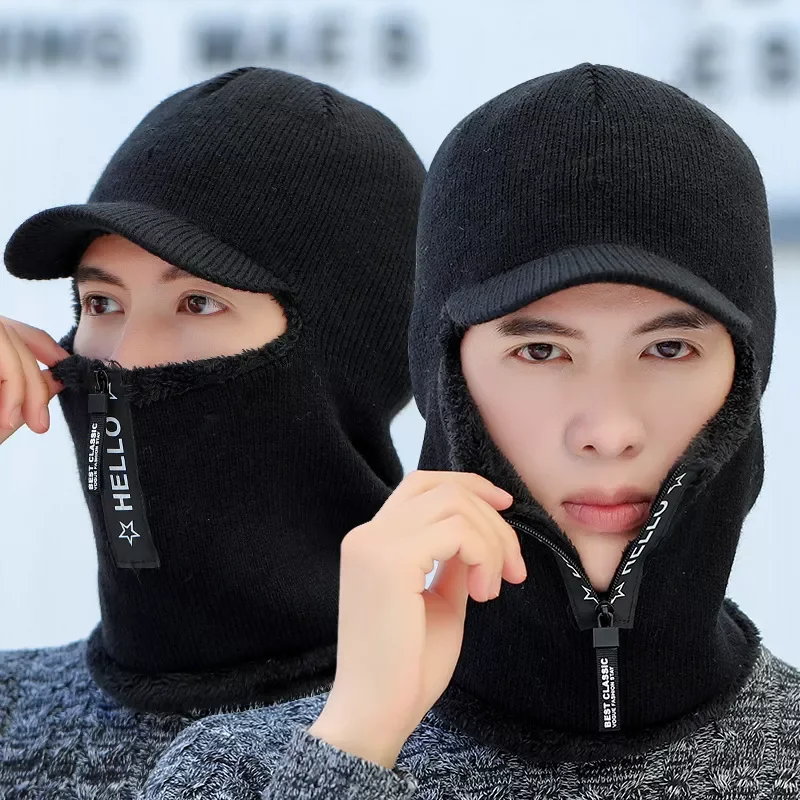 Mens Winter Knitted Hats with Zipper Men Women Wool Scarf Cap Balaclava Mask Gorras Bonnet Knitted Hat Balaclava Skull Mask
Mens Winter Knitted Hats with Zipper Men Women Wool Scarf Cap Balaclava Mask Gorras Bonnet Knitted Hat Balaclava Skull Mask