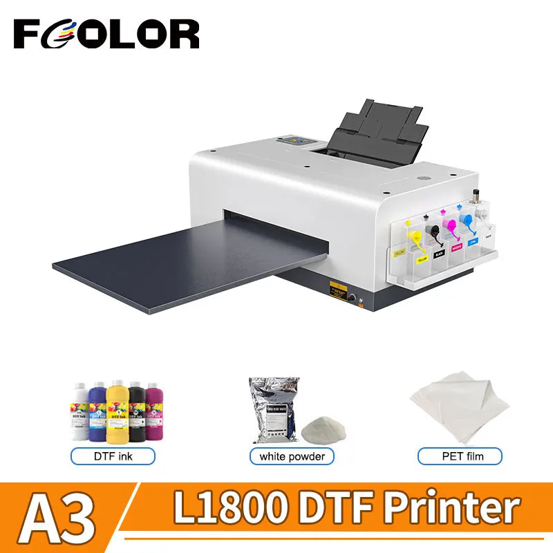 Fcolor Mini New Best Selling A3 L1800 DTF Printer A3 A3+ A4 DTF PET Film Printing Machine for T-shirt Clothing Heat Transfer
Fcolor Mini New Best Selling A3 L1800 DTF Printer A3 A3+ A4 DTF PET Film Printing Machine for T-shirt Clothing Heat Transfer