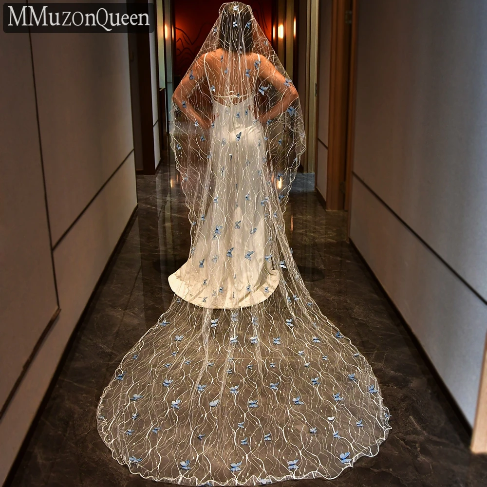MMuzonQueen A43 Exquisite Stereoscopic Blue Butterfly Mesh Veil Beaded Hair Comb Bridal Wedding Cathedral Accessories
MMuzonQueen A43 Exquisite Stereoscopic Blue Butterfly Mesh Veil Beaded Hair Comb Bridal Wedding Cathedral Accessories