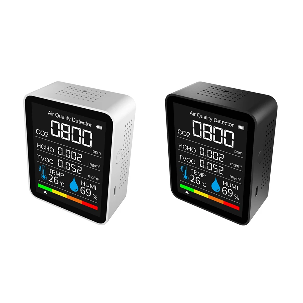5 in 1 CO2 Meter Multifunctional LCD Digital Temperature Humidity Sensor Tester Carbon Dioxide Detector Air Quality Analyzer
5 in 1 CO2 Meter Multifunctional LCD Digital Temperature Humidity Sensor Tester Carbon Dioxide Detector Air Quality Analyzer
