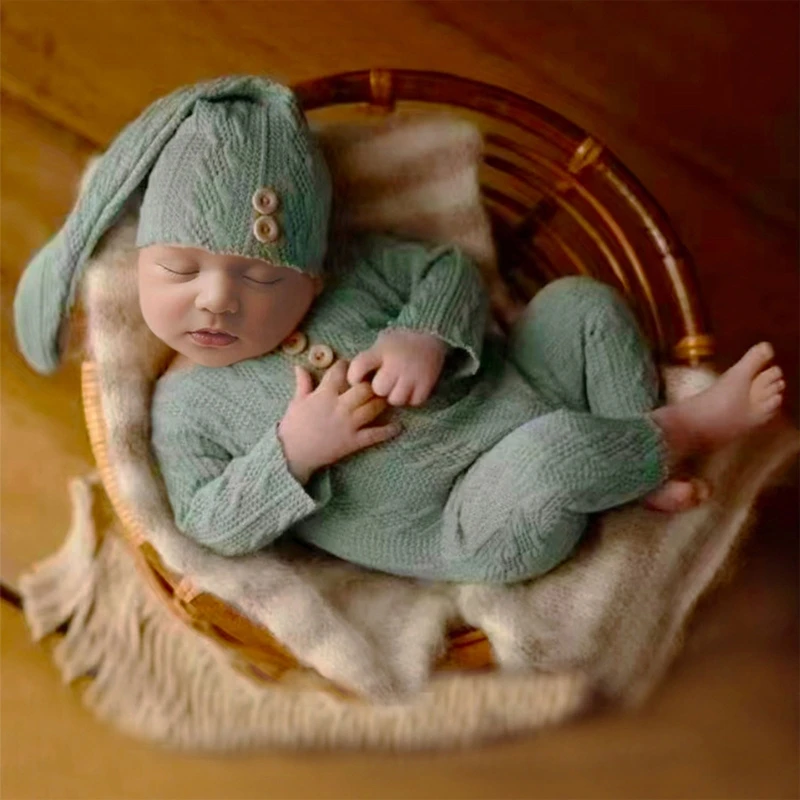 Crochet Baby Photography Props Hat Clothing Newborn Photo Shoot Hat Romper Set Indoor DIY Studio Photo for Infant Unisex
Crochet Baby Photography Props Hat Clothing Newborn Photo Shoot Hat Romper Set Indoor DIY Studio Photo for Infant Unisex