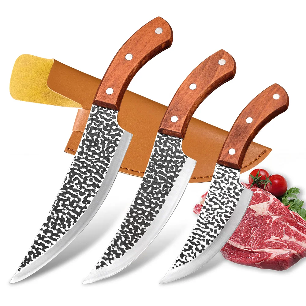 Outdoor Camping Tool Stainless Steel Kitchen Handmade Forged Knife Steel Boning Knife Meat Cleaver Chef Tourist Cooking Cutter
Outdoor Camping Tool Stainless Steel Kitchen Handmade Forged Knife Steel Boning Knife Meat Cleaver Chef Tourist Cooking Cutter
